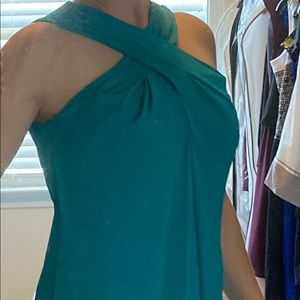 Michael Kors peacock green/aqua cocktail dress
